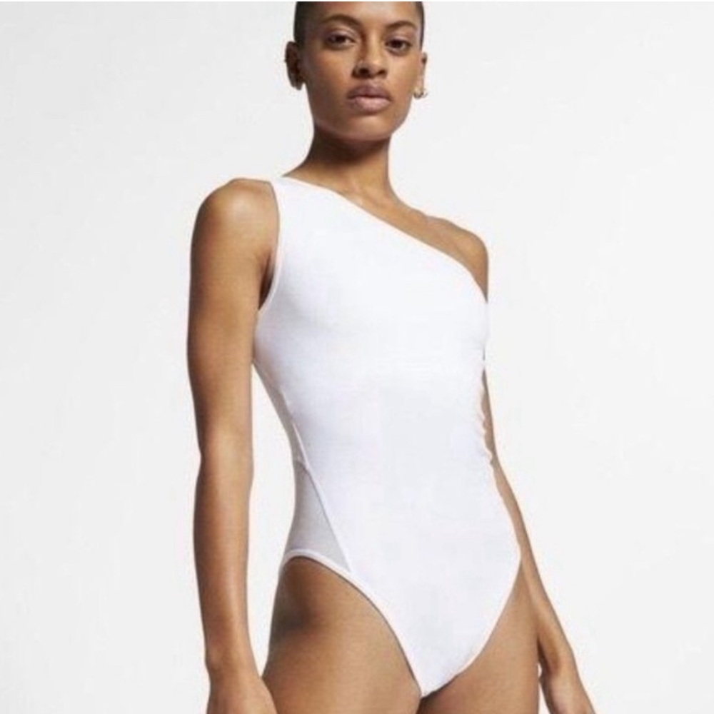 White One-Shoulder Atheltic Bodysuit Nike XS